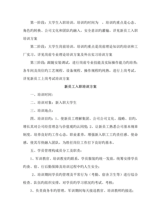 新入职大学生培训专题方案.docx