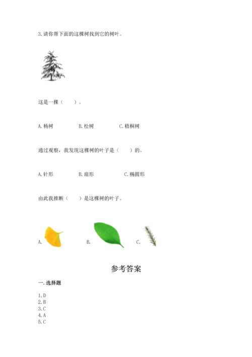 教科版小学一年级上册科学期末测试卷及答案【网校专用】.docx