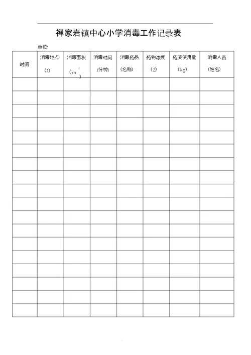 学校晨午检登记表