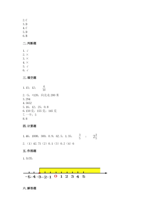 潮阳区六年级下册数学期末测试卷及一套完整答案.docx