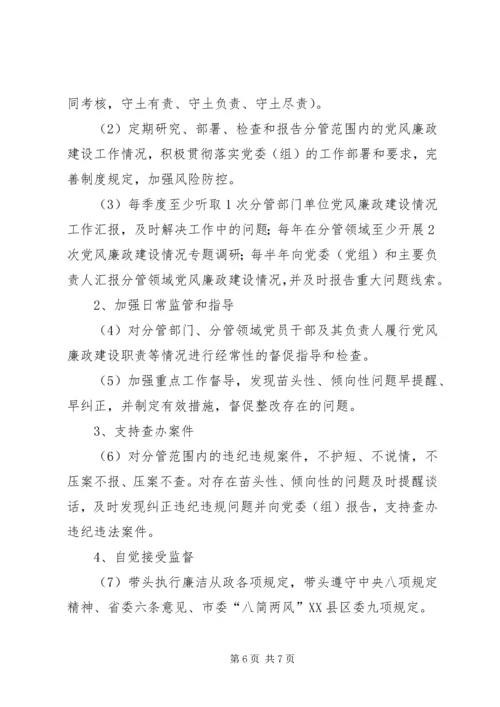党风廉政建设主题责任清单.docx