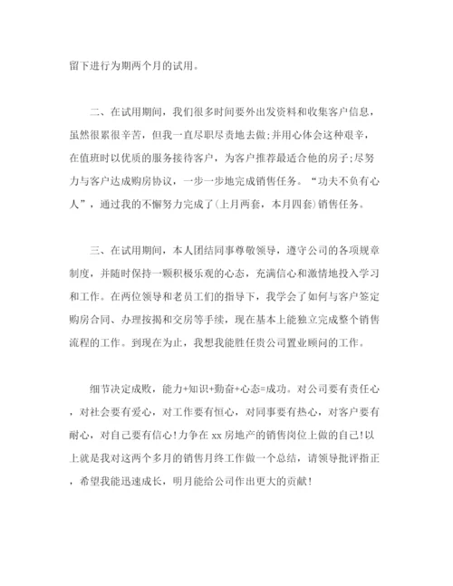 精编之置业顾问个人月度工作总结模板范文.docx