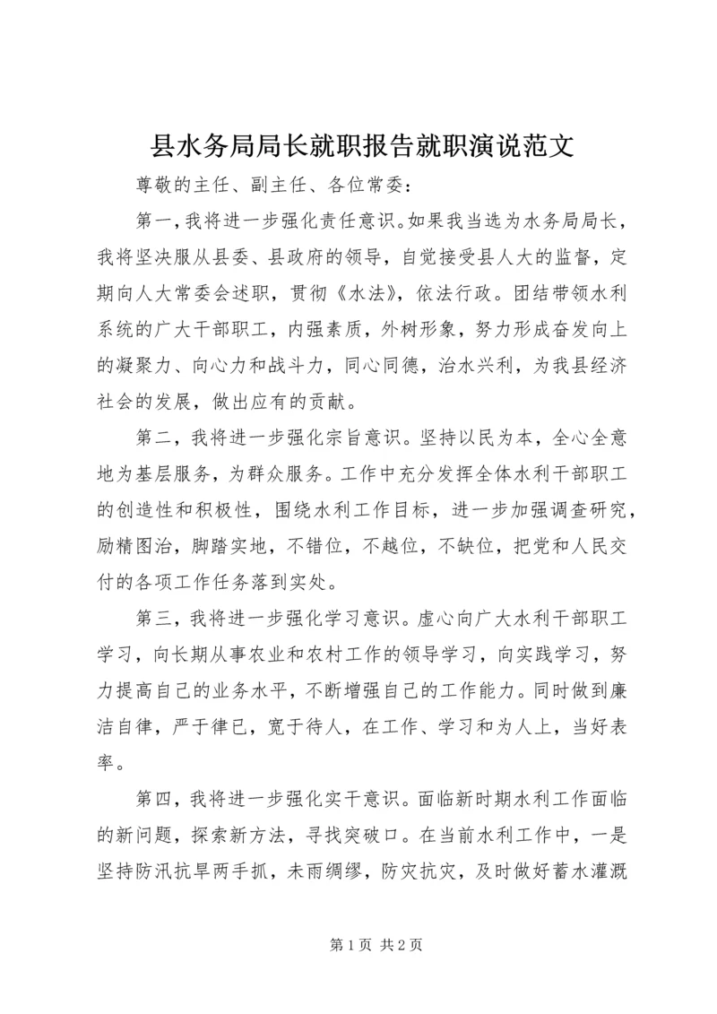 县水务局局长就职报告就职演说范文.docx