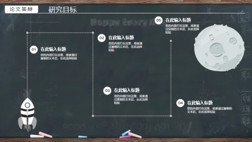 黑板风严谨实用毕业答辩通用PPT模板