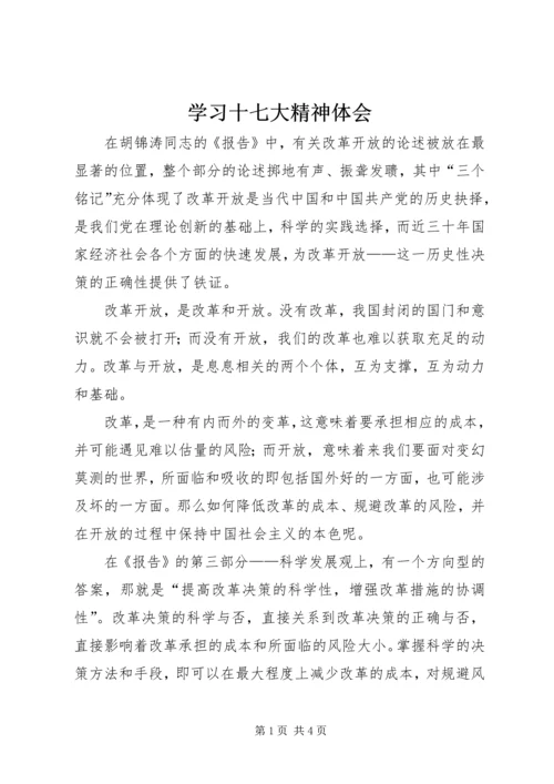 学习十七大精神体会 (2).docx