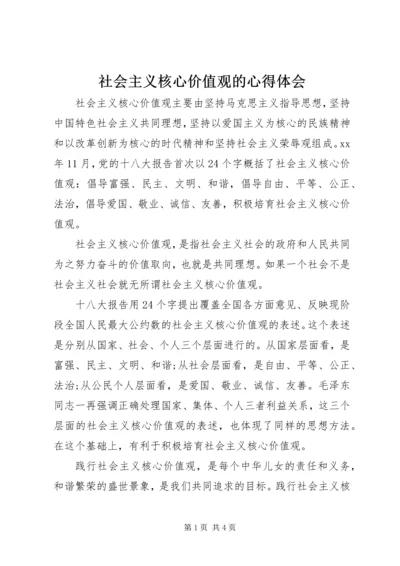 社会主义核心价值观的心得体会.docx