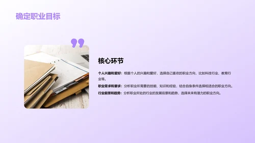 紫色创意职业生涯规划课程PPT模板