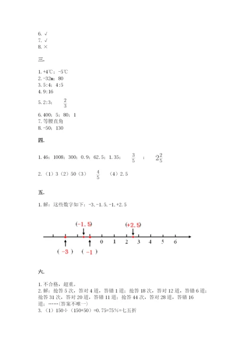 四川省【小升初】2023年小升初数学试卷及参考答案（精练）.docx