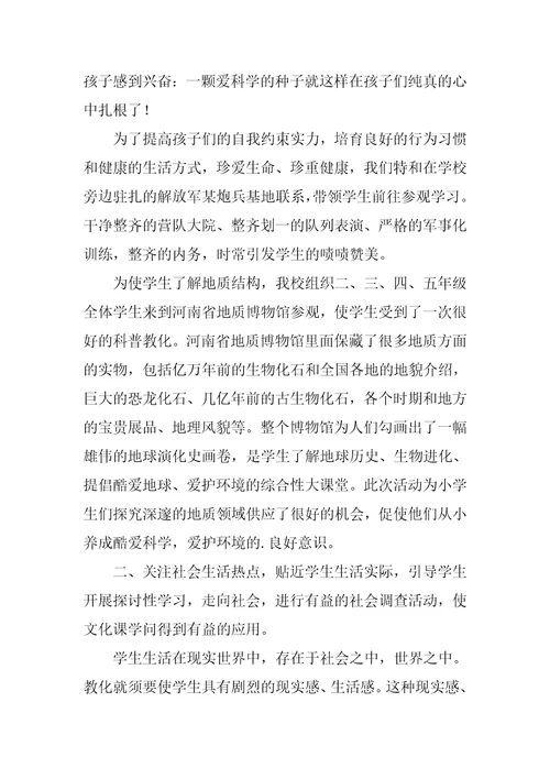 小学综合实践教学工作总结