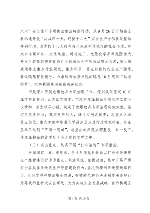 县安全生产监督管理局工作报告.docx
