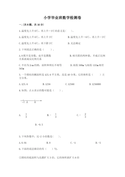 小学毕业班数学检测卷汇编.docx