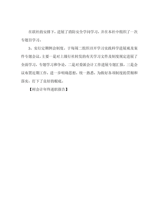 村会计年终述职报告