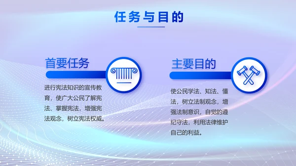 蓝色大气法治讲座工作总结动态PPT模板