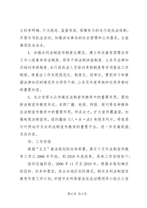 市水利系统五五普法工作规划.docx