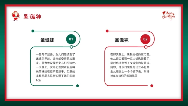 红绿插画圣诞节介绍PPT模板宣传PPT动态PPT