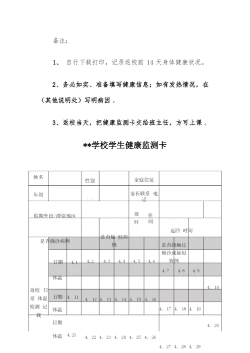 学生返校前14天健康情况监测卡.docx
