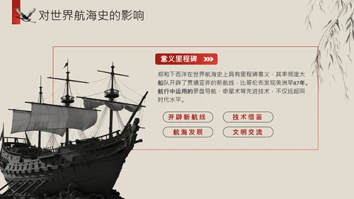 黄色中国风历史课件郑和下西洋PPT
