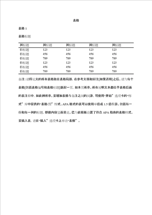 apa论文格式模版