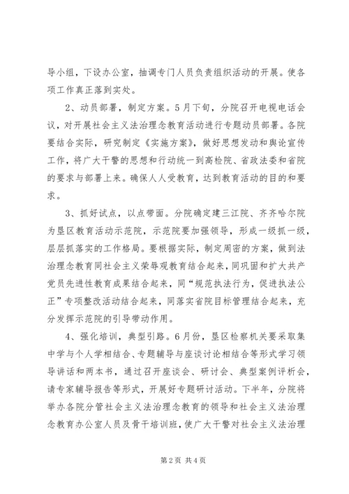 落实《全省检察机关开展社会主义法治理念教育活动实施方案》的几点意见.docx