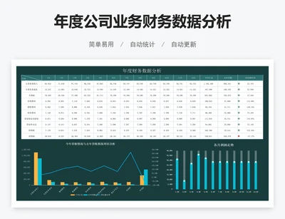 年度公司业务财务数据分析