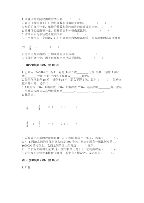 人教版六年级下册数学期末测试卷带答案（新）.docx