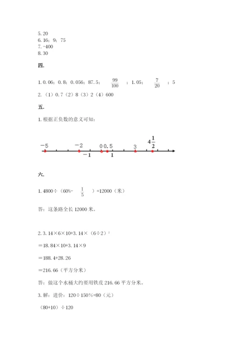 苏教版六年级数学小升初试卷附答案（轻巧夺冠）.docx