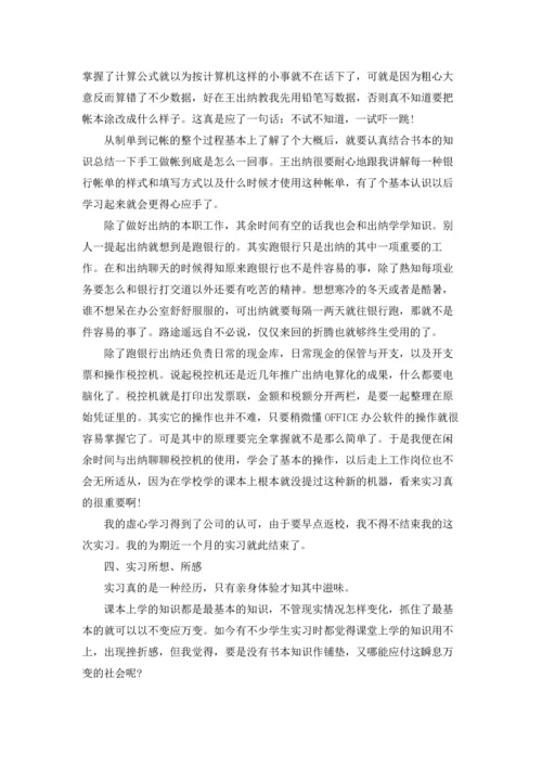 出纳的实习报告范文锦集六篇.docx