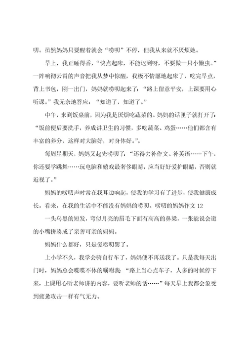 唠叨的妈妈作文