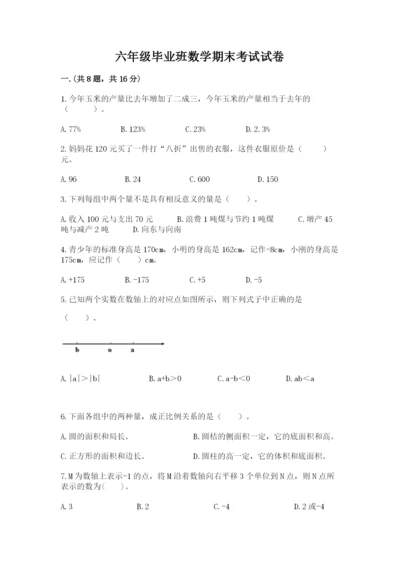 六年级毕业班数学期末考试试卷及一套完整答案.docx