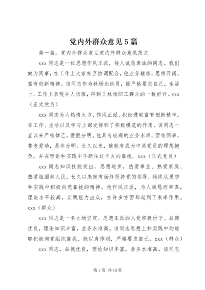 党内外群众意见5篇.docx