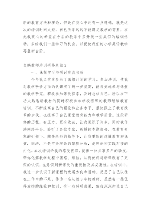 奥鹏教师培训研修总结.docx