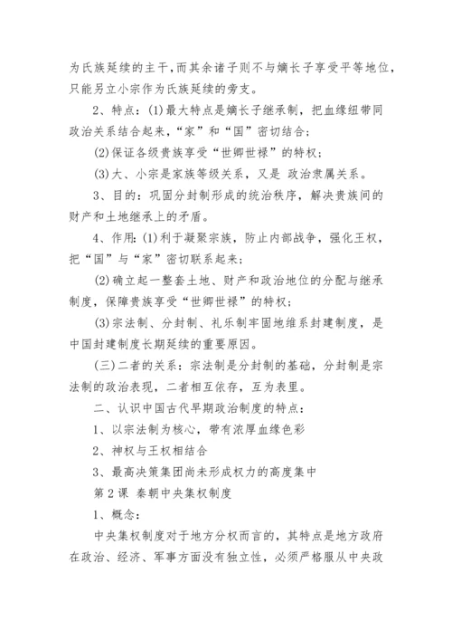 最全的高中历史必修一笔记.docx