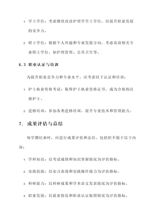 护理大专生学业规划方案