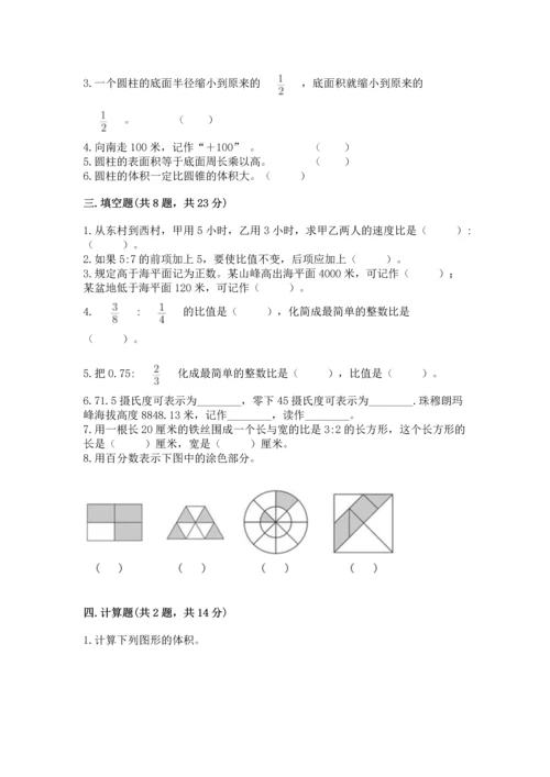 人教版六年级下册数学期末测试卷及参考答案（巩固）.docx