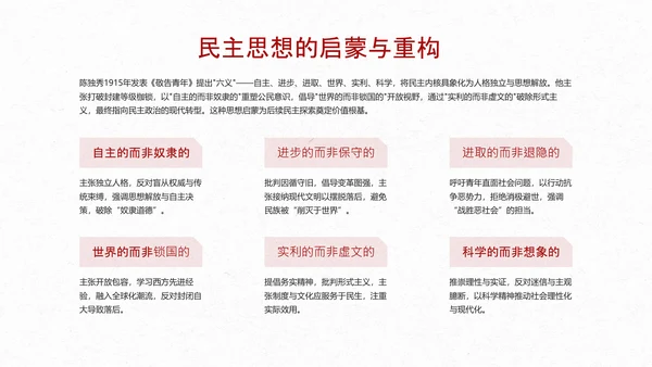 红色简约风人物介绍之陈独秀