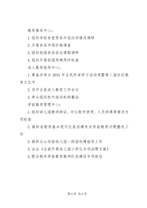 教育局201X年11月份工作安排.docx