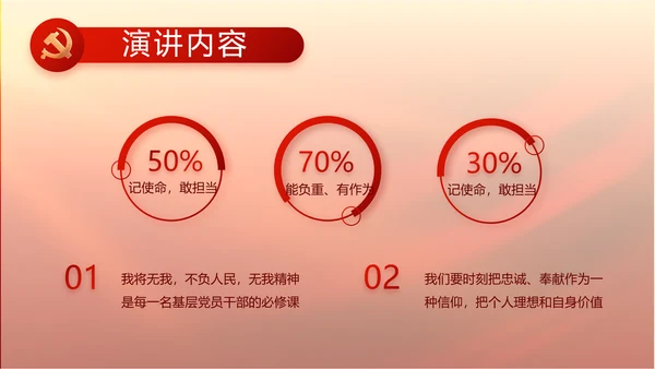 红色大气党政党风廉洁述职报告PPT