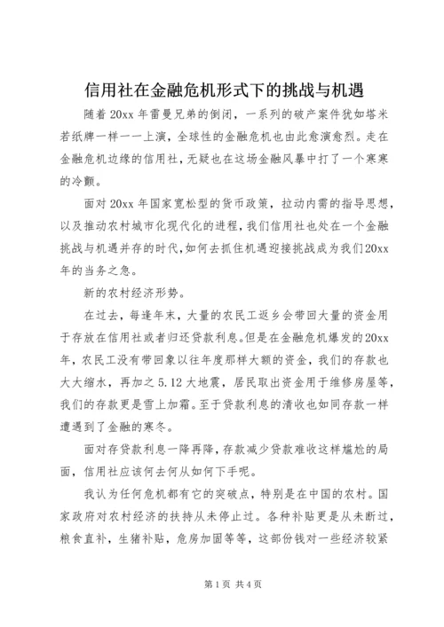 信用社在金融危机形式下的挑战与机遇.docx