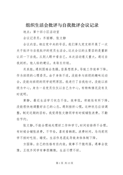 组织生活会批评与自我批评会议记录.docx