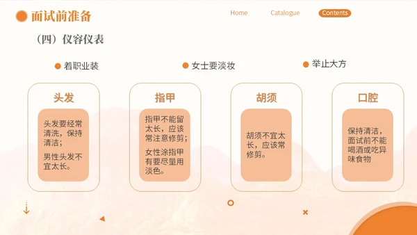橙色简约商务面试礼仪培训PPT模板面试技巧面试