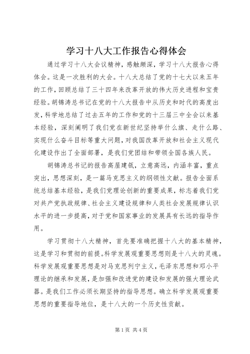 学习十八大工作报告心得体会 (4).docx