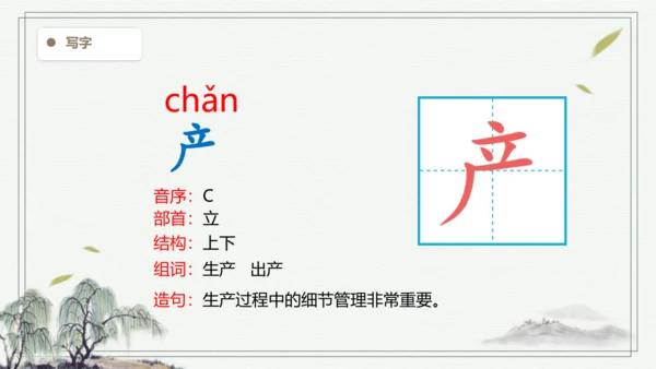 【2024秋季学期】语文二上11.葡萄沟  生字识记课件
