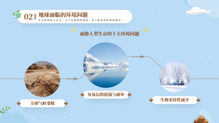 保护地球母亲世界地球日通用PPT模板