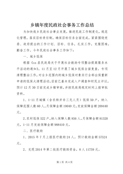 乡镇年度民政社会事务工作总结.docx