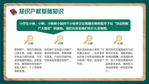 小学生知识产权科普通用PPT绿色模板
