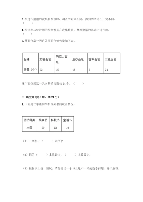 人教版二年级下册数学第一单元-数据收集整理-测试卷及参考答案(新).docx