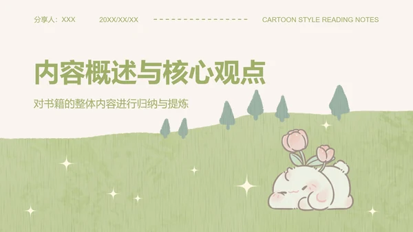 眠眠兔绿色卡通风读书笔记