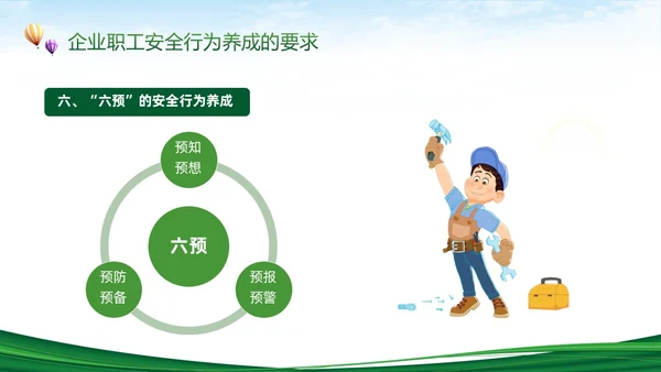绿色简约反三违安全教育培训PPT模板宣传PPT动态PPT安全培训