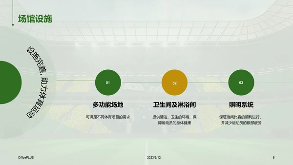 绿色商务体育场馆营销策划PPT模板