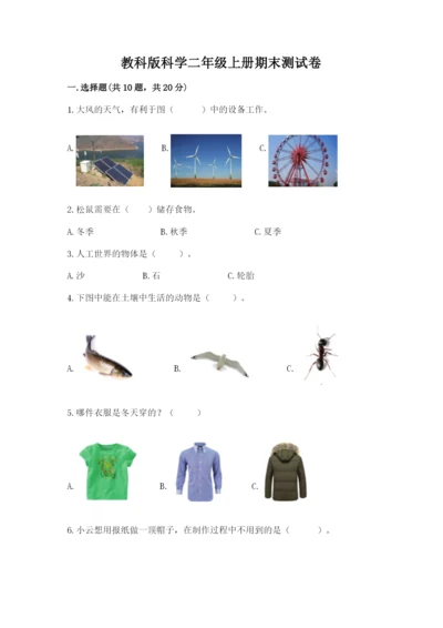 教科版科学二年级上册期末测试卷标准卷.docx